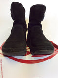 FITFLOP BLACK SUEDE BUCKLE TRIM SHORT SUPER BOOTS SIZE 4/37