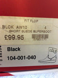 FITFLOP BLACK SUEDE BUCKLE TRIM SHORT SUPER BOOTS SIZE 4/37