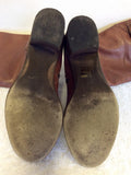 BERTIE TAN BROWN LEATHER BUCKLE TRIM BOOTS SIZE 7/40