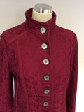 GHOST CRANBERRY EMBROIDERED KNEE LENGTH COAT SIZE 12
