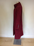 GHOST CRANBERRY EMBROIDERED KNEE LENGTH COAT SIZE 12