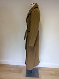 ITALIAN TEMA MODA COLLECTION CAMEL WOOL & CASHMERE BELTED COAT SIZE 12