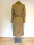 ITALIAN TEMA MODA COLLECTION CAMEL WOOL & CASHMERE BELTED COAT SIZE 12