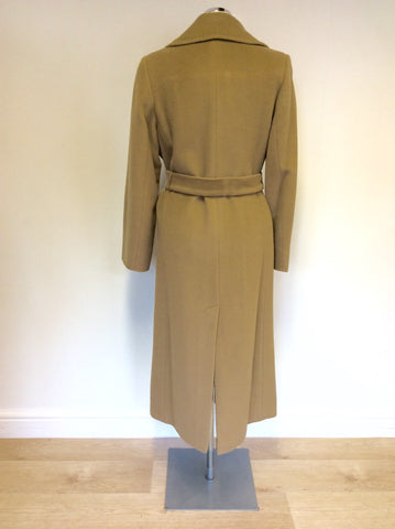 ITALIAN TEMA MODA COLLECTION CAMEL WOOL & CASHMERE BELTED COAT SIZE 12