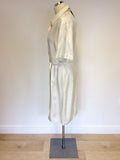 BRAND NEW AQUASCUTUM CREAM SILK SHIRT DRESS SIZE 16