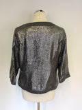 DARLING GREY SEQUINNED BOX JACKET SIZE XL