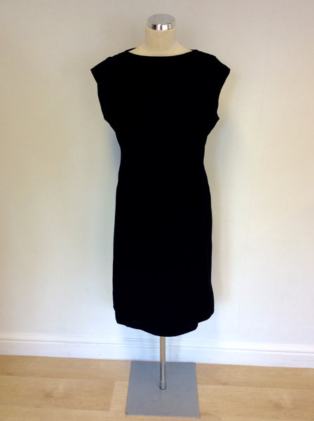 KS SELECTION BLACK WOOL PENCIL DRESS SIZE 14