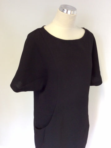 ZARA BLACK SHORT SLEEVE SHIFT DRESS SIZE L
