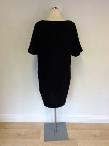 ZARA BLACK SHORT SLEEVE SHIFT DRESS SIZE L