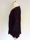GERARD DAREL BLACK & RED PRINT SILK TOP SIZE 44 UK 16