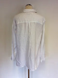 JAEGER WHITE & CREAM LINEN TUNIC TOP / SHIRT SIZE 16