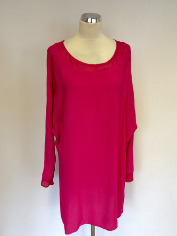 GHOST HOT PINK LONG SLEEVE TUNIC TOP SIZE XL