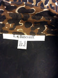 LK BENNETT BROWN LEOPARD PRINT SILK DRESS SIZE 12