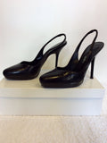 RUSSELL & BROMLEY BLACK LEATHER SLINGBACK HEELS SIZE 3.5/36