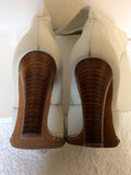KURT GEIGER WINTER WHITE LEATHER CALF LENGTH BOOTS SIZE 3.5/36