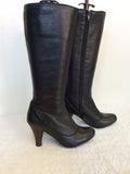 TOSHOP BLACK LEATHER KNEE LENGTH BOOTS SIZE 3.5/36