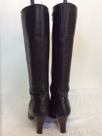 TOSHOP BLACK LEATHER KNEE LENGTH BOOTS SIZE 3.5/36