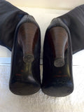 TOSHOP BLACK LEATHER KNEE LENGTH BOOTS SIZE 3.5/36