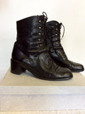 ITALIAN BLACK LEATHER LACE UP BOOTS SIZE 7/40