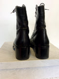 ITALIAN BLACK LEATHER LACE UP BOOTS SIZE 7/40