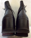 ITALIAN BLACK LEATHER LACE UP BOOTS SIZE 7/40