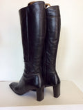 JANE SHILTON BLACK LEATHER KNEE LENGTH BOOTS SIZE 7/40