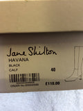 JANE SHILTON BLACK LEATHER KNEE LENGTH BOOTS SIZE 7/40