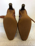 KURT GEIGER BROWN LEATHER CALF LENGTH BOOTS SIZE 3.5/36
