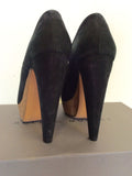 ROLAND MOURET BLACK SUEDE & WOODEN PLATFORM HEELS SIZE 3.5/36