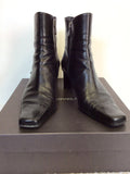 CARVELA BLACK LEATHER ANKLE BOOTS SIZE 7/40