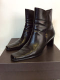 CARVELA BLACK LEATHER ANKLE BOOTS SIZE 7/40