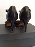 HOBBS BLACK LEATHER MARY JANE HEELS SIZE 4/37