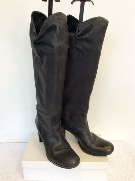 CARVELA BLACK SOFT LEATHER KNEE LENGTH BOOTS SIZE 4/37