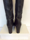 CARVELA BLACK SOFT LEATHER KNEE LENGTH BOOTS SIZE 4/37