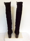 CARVELA BLACK SUEDE ABOVE KNEE LENGTH BOOTS SIZE 3.5/36