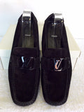 LOUIS VUITTON BLACK SUEDE MONTE CARLO SLIP ON LOAFERS SIZE 9/43