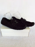 LOUIS VUITTON BLACK SUEDE MONTE CARLO SLIP ON LOAFERS SIZE 9/43
