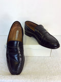 DIEGO BELLINI ITALIAN BLACK LEATHER SLIP ON SHOES SIZE 10/44