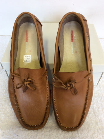BRAND NEW SURF TAN LEATHER MOCCASIN SHOES SIZE 9/43