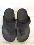 FIT FLOP BLACK LEATHER UPPER TOE POST SANDALS SIZE 9/43