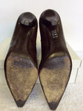ROGER VIVIER DARK BROWN ITALIAN LEATHER ANKLE BOOTS SIZE 7.5/40.5