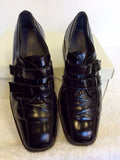 MISSOURI BLACK ITALIAN ALL LEATHER VELCRO STRAP SHOES SIZE 5/38