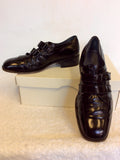 MISSOURI BLACK ITALIAN ALL LEATHER VELCRO STRAP SHOES SIZE 5/38