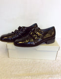 MISSOURI BLACK ITALIAN ALL LEATHER VELCRO STRAP SHOES SIZE 5/38