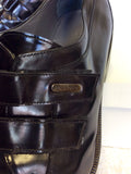 MISSOURI BLACK ITALIAN ALL LEATHER VELCRO STRAP SHOES SIZE 5/38