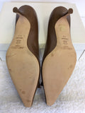 BRAND NEW JIMMY CHOO LIGHT BROWN ALL LEATHER HEELS SIZE 7.5/41.5
