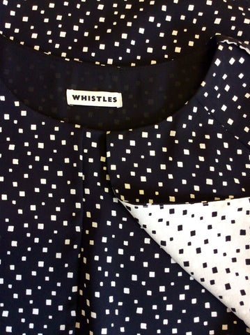 WHISTLES BLACK & WHITE CHECK SILK DRESS SIZE 12