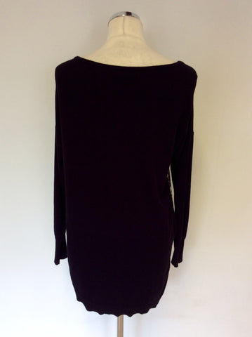 MINT VELVET BLACK KNIT & SILK PRINT FRONT JUMPER SIZE 12