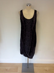 BRAND NEW MINT VELVET BLACK & GREY PRINT DRAPE DRESS SIZE 12