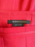 BCBGMAXAZRIA RED PLEATED KNEE LENGTH SKIRT SIZE 14